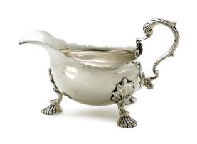 A Victorian silver sauce boat, George Nathan and Ridley Hayes, Birmingham, 1895