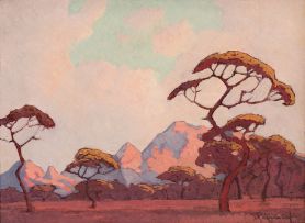 Jacob Hendrik Pierneef; Landscape with Acacias