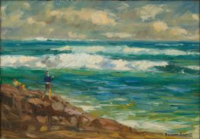 Adriaan Boshoff; Fisherman on Rocks
