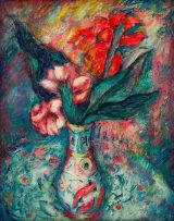 Alexis Preller; Flowers in a Persian Vase