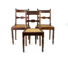 A pair of stinkwood and yellowwood side chairs, 19th century
