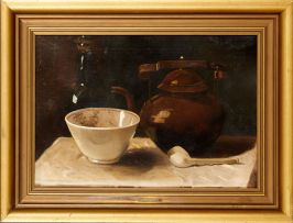Anton van Wouw; Still Life with Copper Kettle and Pipe