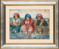 Amos Langdown; Children Fishing