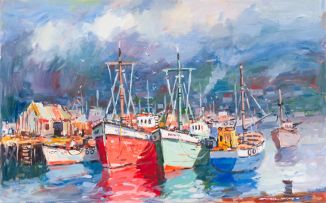 Wessel Marais; Harbour Scene