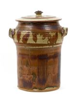 Esias Bosch; A glazed two-handled stoneware urn