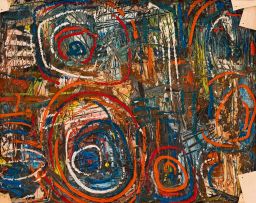 Walter Battiss; Crowd, recto; Abstract Composition, verso