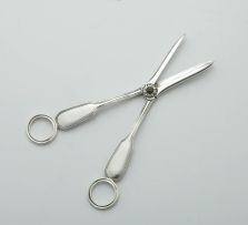 A pair of Victorian silver grape scissors, John Aldwinckle & Thomas Slater, London, 1887