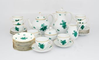 A Hutschenreuther 'Dresden' pattern part tea and coffee service, mid 20th century