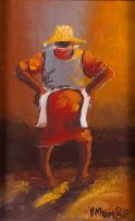 Velaphi (George) Mzimba; African Figures, two