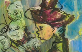Frans Claerhout; Boy Wearing a Hat, Carrying Flowers