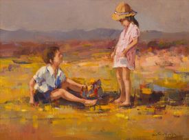 Gian-Piero Garizio; Boy and Girl on a Beach