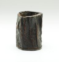 An oriental rootwood brushpot, 19th century