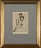 William Lee Hankey; Seated Girl and A Hug, two