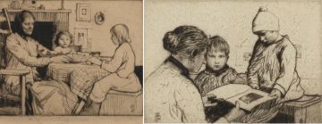 William Lee Hankey; Le Petit Dejeuner and Story Time, two