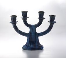 A Linn Ware four-light candelabra