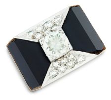 Diamond and onyx dress ring