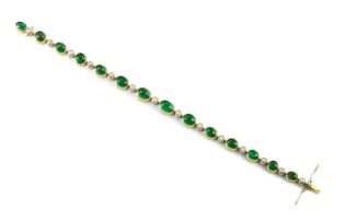 Emerald and diamond bracelet
