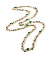 Emerald and gold necklace