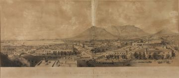 After Captain Walter Stanhope Sherwill; Panoramic View of Cape Town, Cape of Good Hope, from the Summit of the Lutheran Church, Strand Street