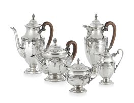 A George VI five-piece silver tea and coffee set, Mappin & Webb, Sheffield, 1938