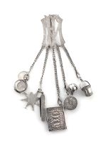 A silver chatelaine, 18th century and later