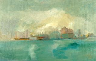 Carl Büchner; Harbour Scene