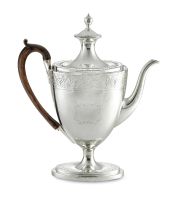 A George III silver coffee pot, John Robins, London, 1794