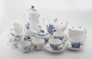 A Meissen blue and white part coffee and tea service, 20th century