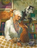 Marjorie Wallace; Cecil Higgs with the Cats