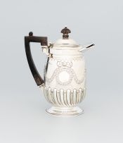 A Victorian silver hot water jug, Hawksworth, Eyre & Co Ltd, London, 1898