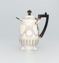 A Victorian silver hot water jug, Hawksworth, Eyre & Co Ltd, London, 1898