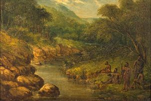 Frederick Timpson I'Ons; Hunters by a Stream