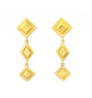 Pair of 18ct gold pendant earrings, Lalaounis
