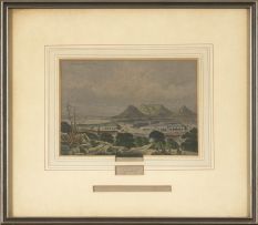 William Burchell; A View of Cape Town, Table Bay & Tygerberg