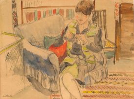 Enslin du Plessis; Woman Knitting