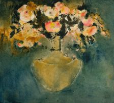 Michael Heyns; Still Life with Pink Flowers