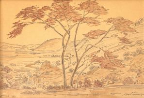 Jacob Hendrik Pierneef; Extensive Landscape with Trees