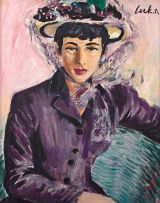 Freida Lock; Portrait of a Lady wearing a Hat