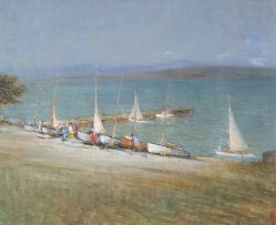Charles Graham Powell-Jones; Sailboats on the Shore