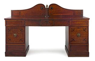 A Regency mahogany and plum-pudding inlaid sideboard