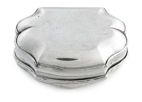 A silver snuff box, apparently unmarked, probably Dutch, circa 1735