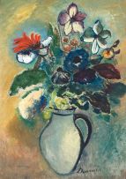 Pranas Domsaitis; Still Life with Flowers in a Vase