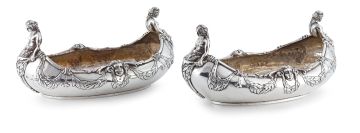 A pair of late Victorian silver novelty flower bowls, Lambert & Co, London, 1896