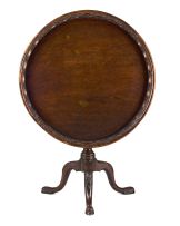 A George III mahogany tripod supper table, possibly Irish