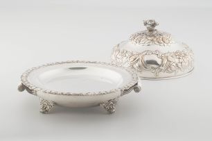 A Victorian Sheffield-plate warming dish and cover, T & J Creswick, 19th century