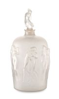 A René Lalique frosted glass decanter and stopper, 'Douze Figurines avec Bouchon avec Figurine', Model No 914