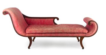 A Regency mahogany and upholstered settee