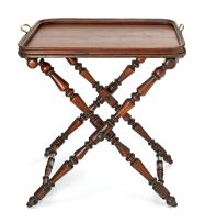 A Victorian mahogany butler's tray-on-stand