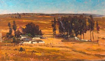 Adriaan Boshoff; Landscape with Farmhouses