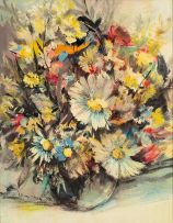 Jan Dingemans; Still Life with Daisies in a Vase